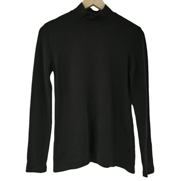 Escada Wool Mock Neck Sweater Size 34 US 8 Brown Long Sleeve Classic Buttons - Picture 1 of 10